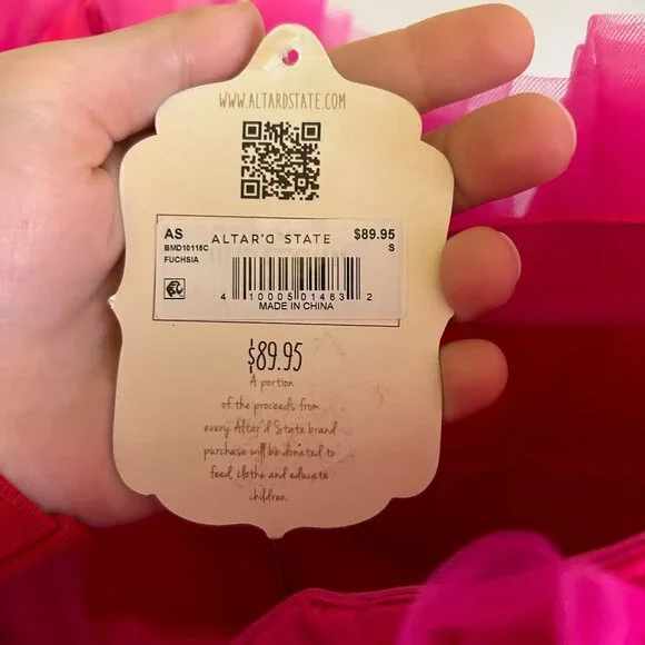 NWT Altar'd State Pink Strapless Mini Tulle Dress! - Picture 5 of 6